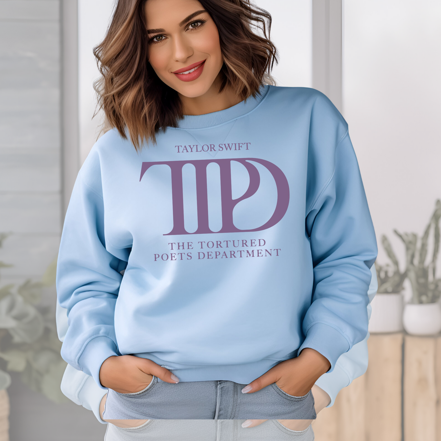 Taylor Swift - Tortured Poets Department Logo Baby Blue Sweatshirt