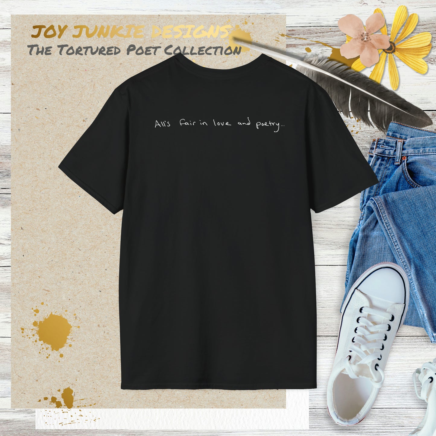 Taylor Swift - Tortured Poets Department Book Flowers 2-Sided T-Shirt