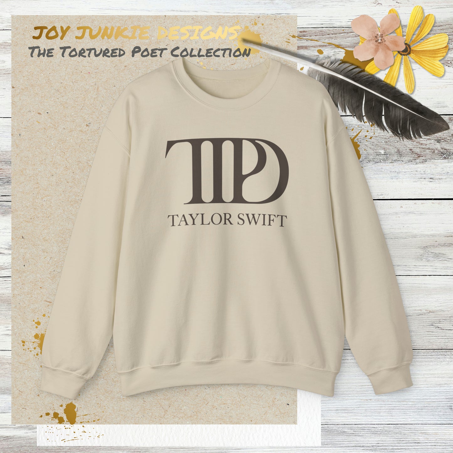 Taylor Swift Tortured Poets Department Chocolate Logo 2-sided Crewneck Sweatshirt