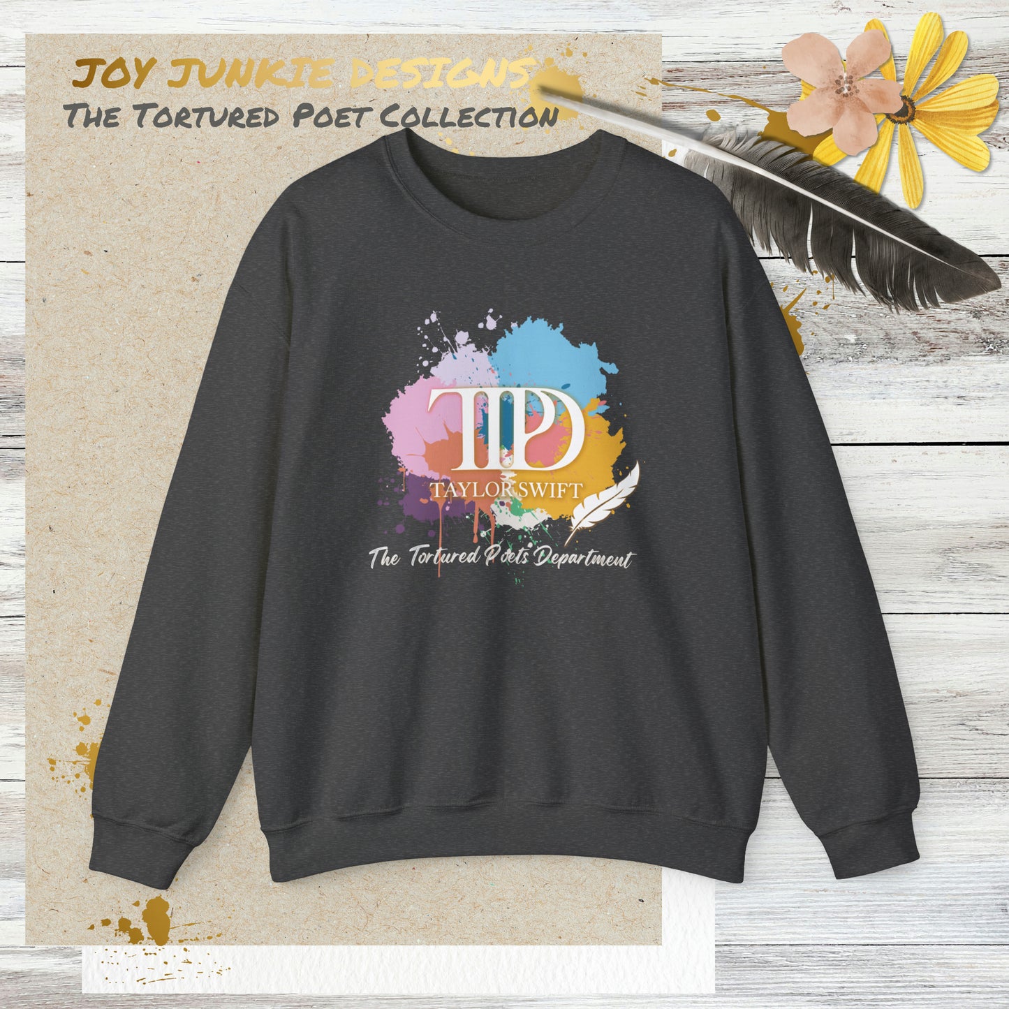 The Tortured Poets Department Colored Ink Splotches Sweatshirt