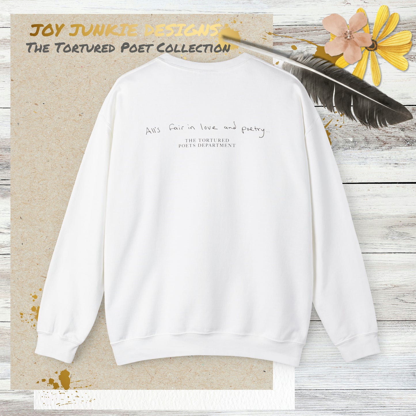 Taylor Swift Tortured Poets Department Chocolate Logo 2-sided Crewneck Sweatshirt