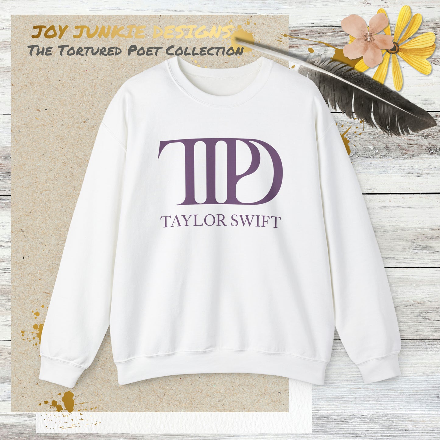 Taylor Swift Tortured Poets Department Purple Logo 2-sided Crewneck Sweatshirt