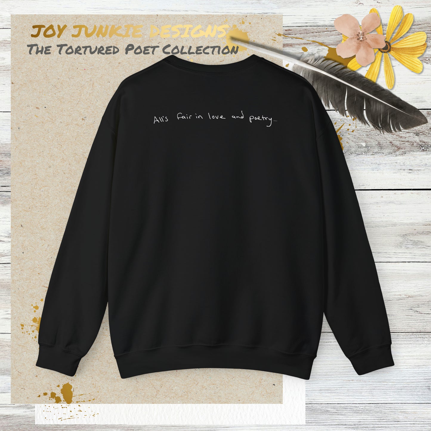 Taylor Swift - Tortured Poets Department Book Flowers 2-sided Crewneck Sweatshirt