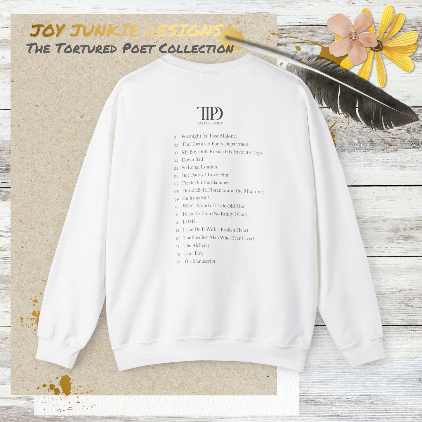 Taylor Swift - Tortured Poets Department Album Cover Sweatshirt