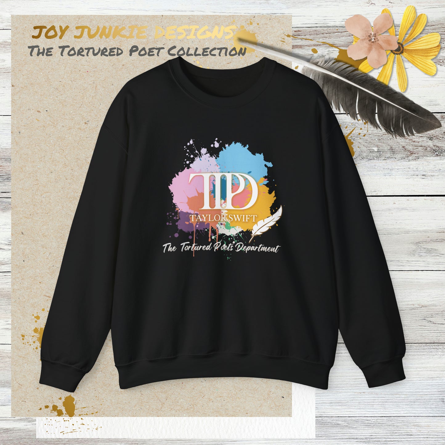 The Tortured Poets Department Colored Ink Splotches Sweatshirt