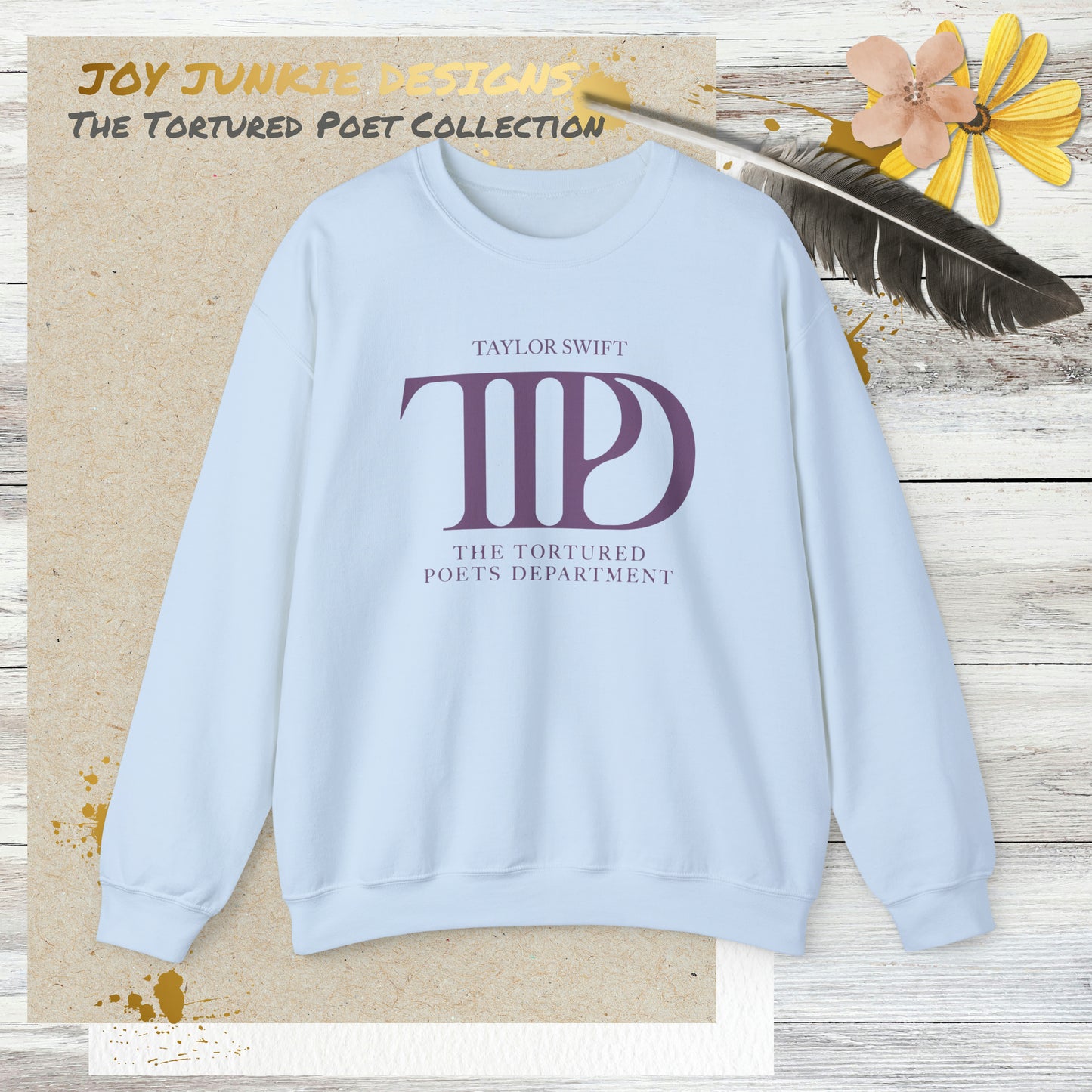 Taylor Swift - Tortured Poets Department Logo Baby Blue Sweatshirt