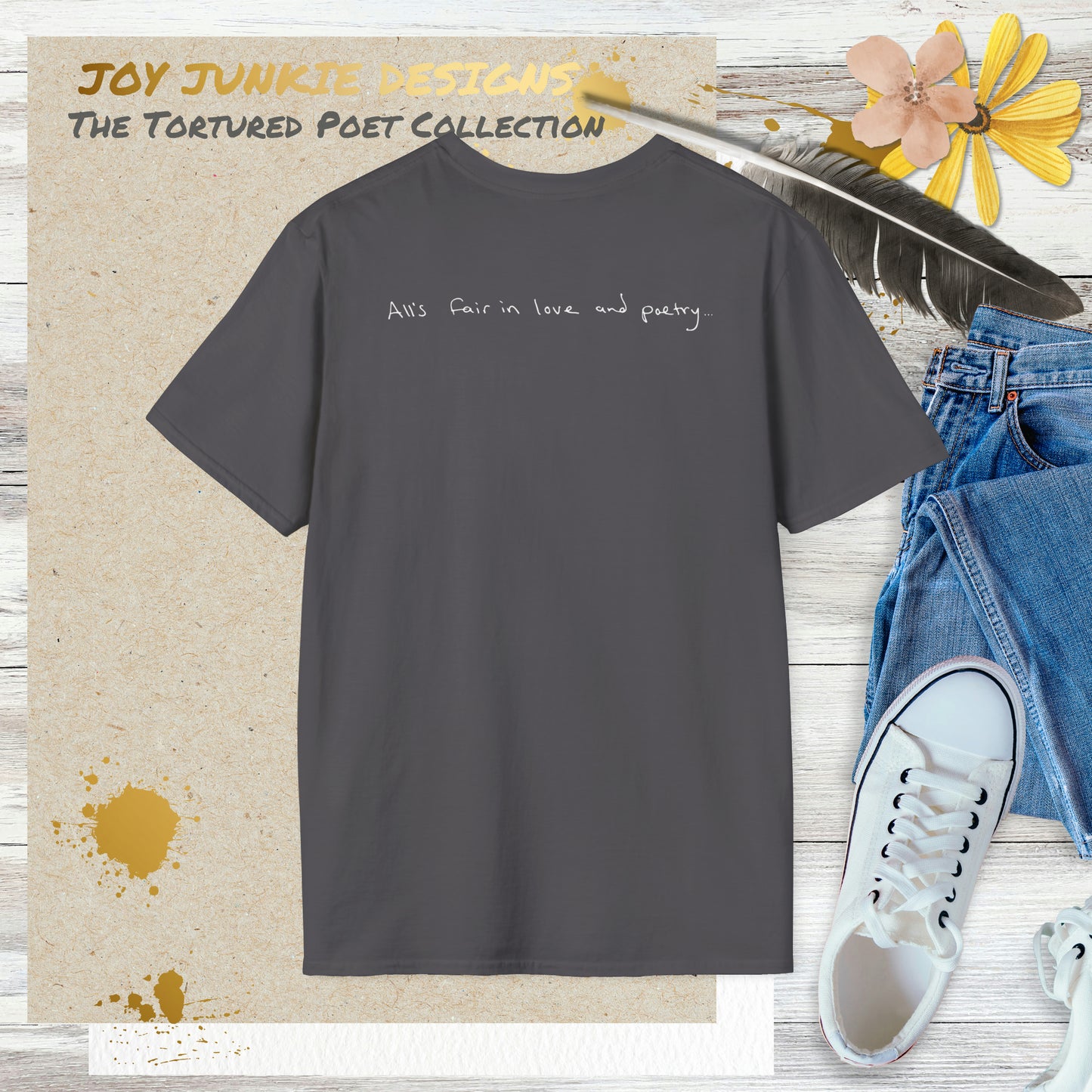 Taylor Swift - Tortured Poets Department Book Flowers 2-Sided T-Shirt