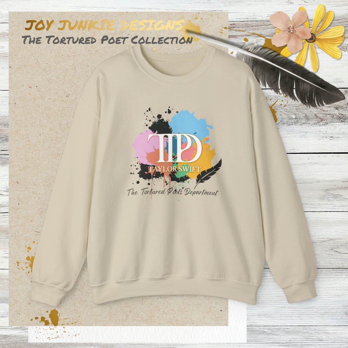 The Tortured Poets Department Colored Ink Splotches Sweatshirt