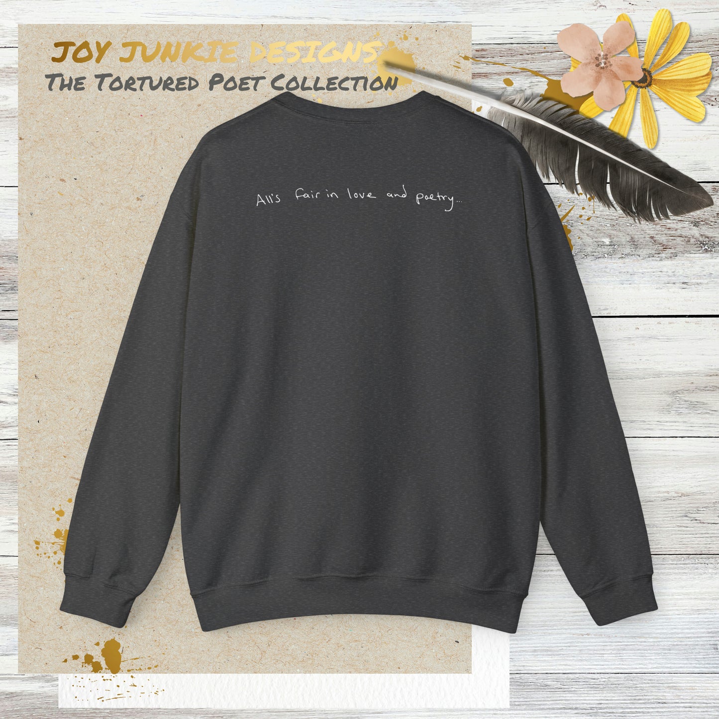 Taylor Swift - Tortured Poets Department Book Flowers 2-sided Crewneck Sweatshirt