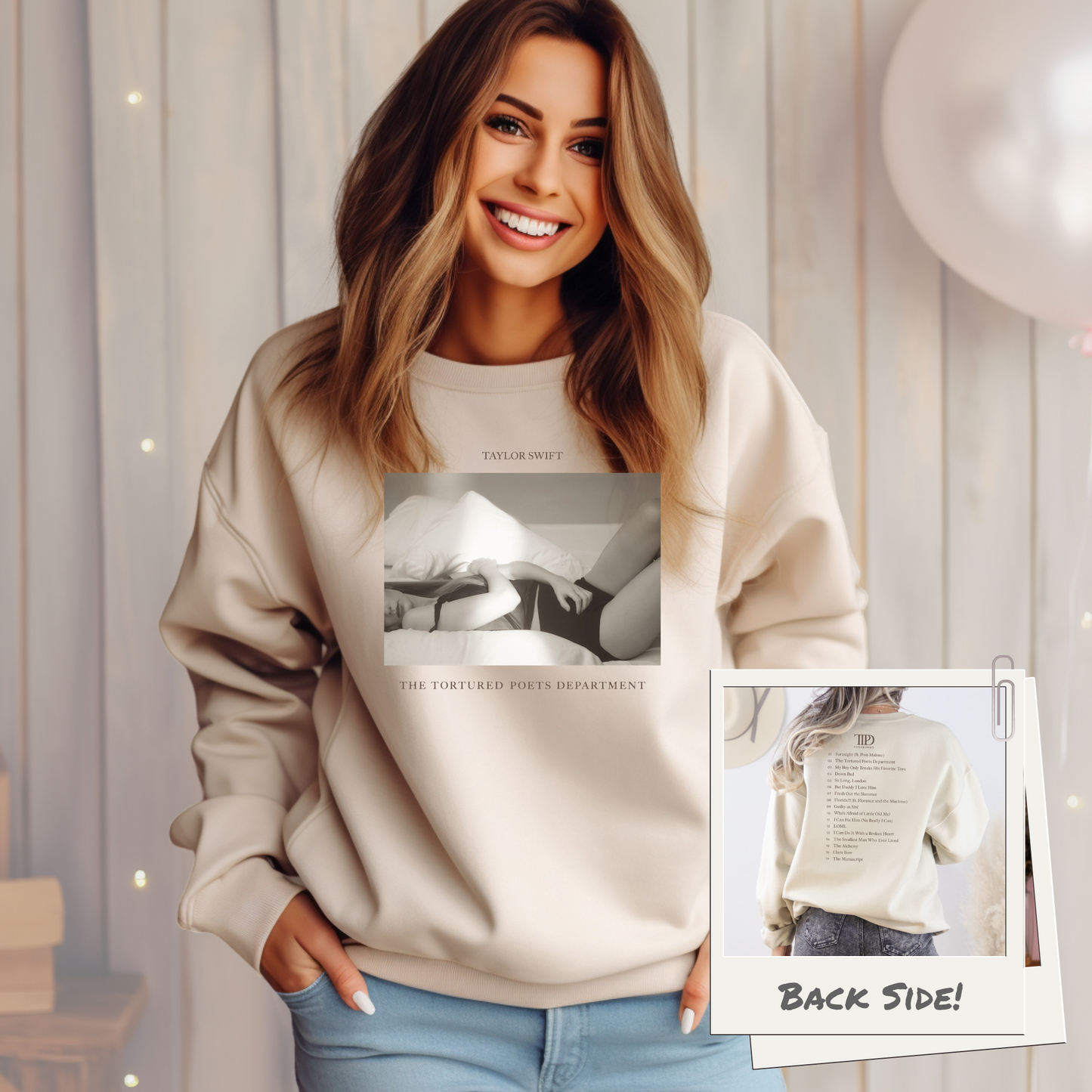 Taylor Swift - Tortured Poets Department Album Cover Sweatshirt